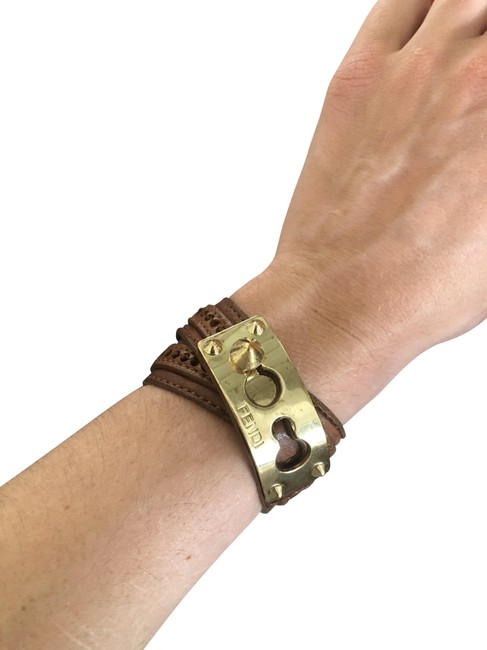Fendi Brown Wrap Bracelet
