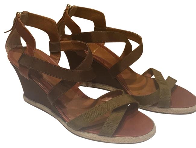 Fendi Brown Zeppa Grosgrain Wedges 