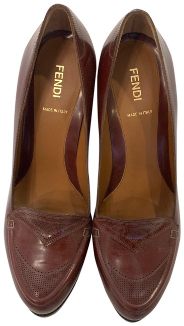 Fendi Brown Green Bi color Heels Platforms 