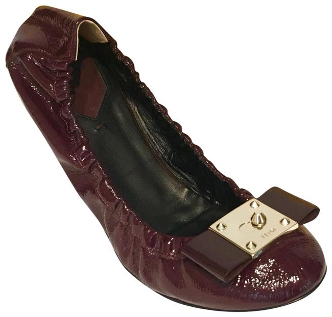 Fendi Burgundy 8f4553 Bow Flats 