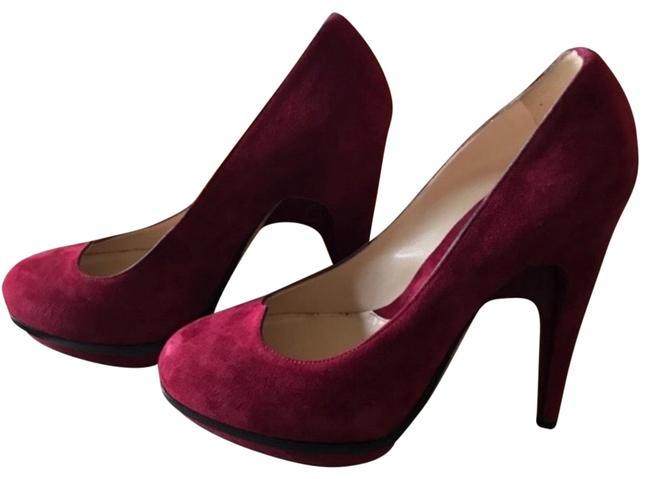 Fendi Burgundy Decollete Camoscio Bordeaux Platforms 
