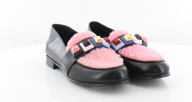 Fendi Convertible Studded Shearling Moccasin Flats 