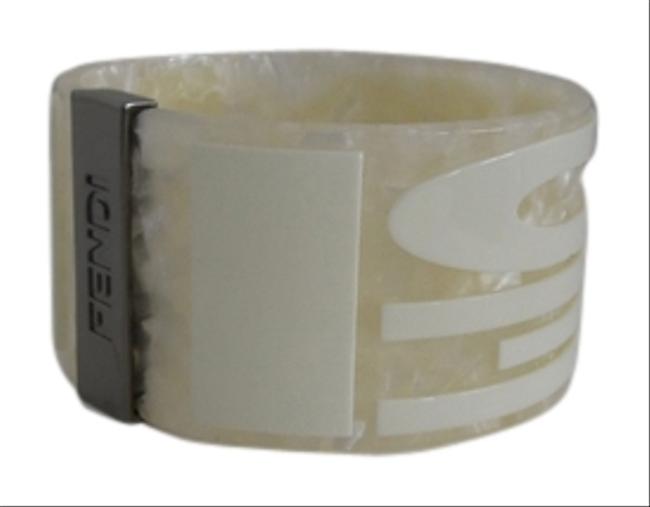 Fendi Cream Tortoiseshell Bangle Cuff Bracelet