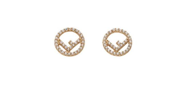 Fendi Embellished Gold Earrings