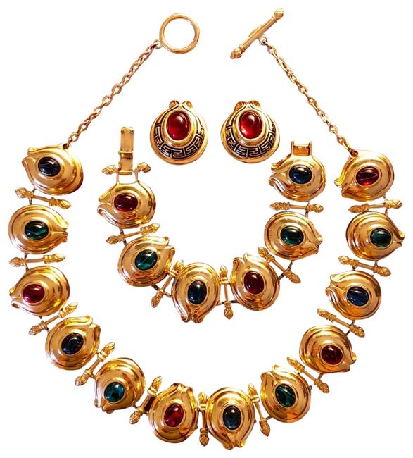 Fendi Gold Cabochon Set Necklace