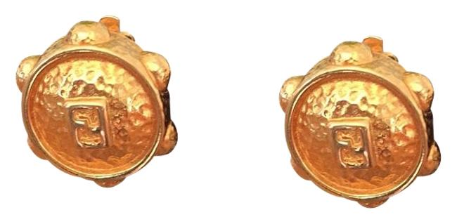 Fendi Gold Clip On Earrings