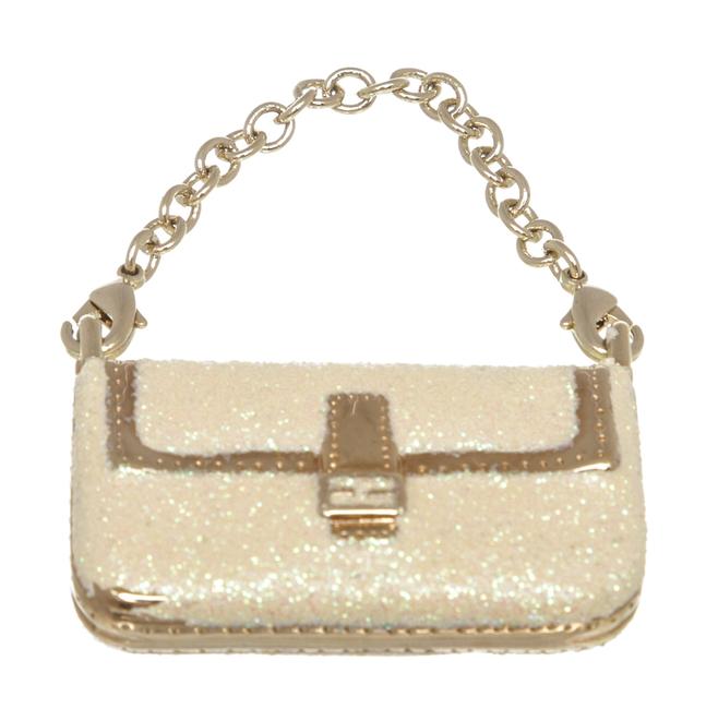 Fendi Gold Cream Nano Baguette Handbag Charm