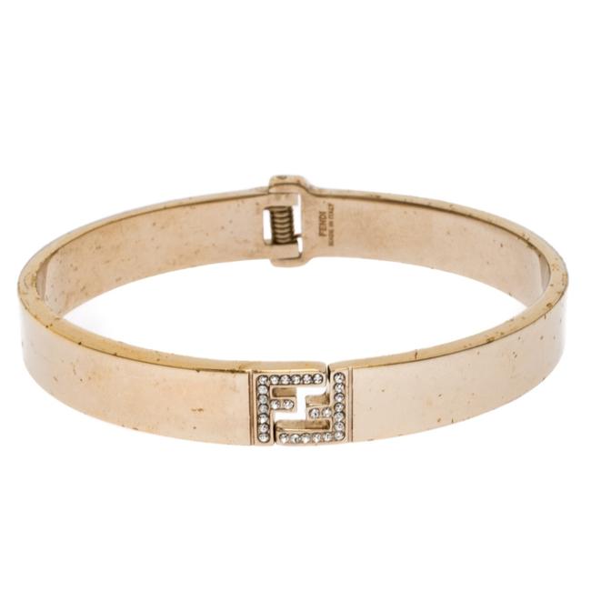 Fendi Gold Fendista Crystal Tone Bracelet