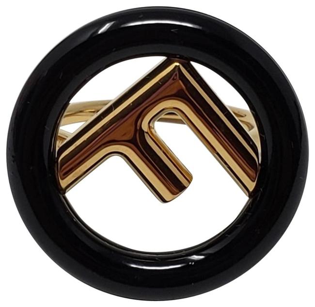 Fendi Gold Gold tone Zucca F Is Logo Ring