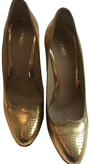 Fendi Gold Holiday Stilettos Pumps 