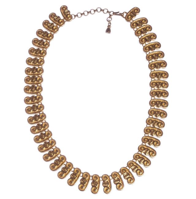 Fendi Gold Roman Greco Etruscan Style Necklace