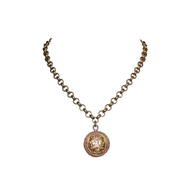 Fendi Gold Roman The God Janus Necklace