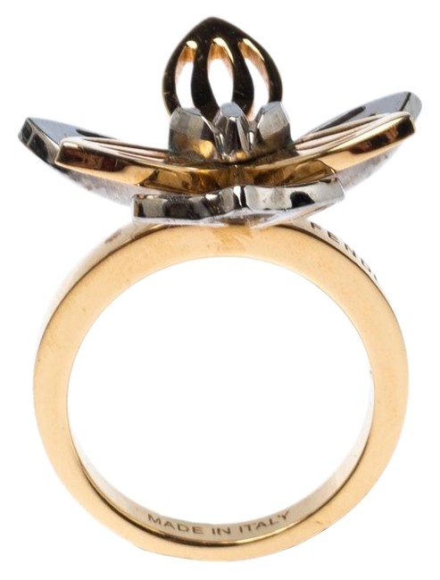 Fendi Gold Two Tone Floral Ring M