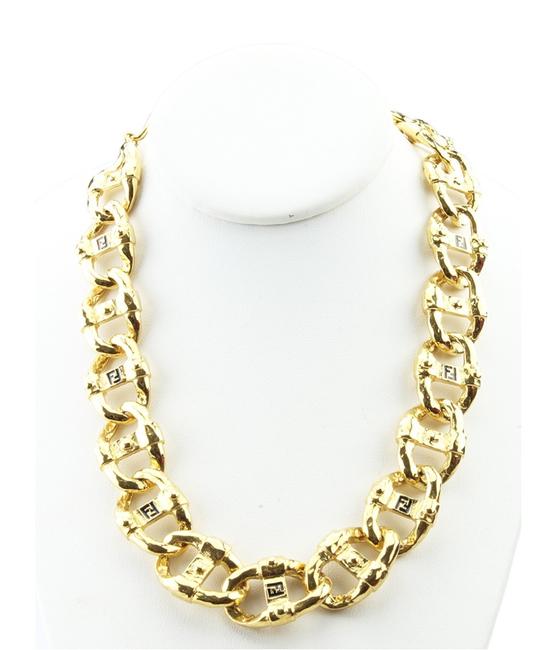 Fendi Gold Vintage Gold tone Link 157064 Necklace