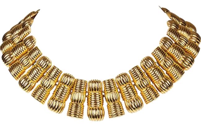 Fendi Golden Etruscan Basket Weave Necklace
