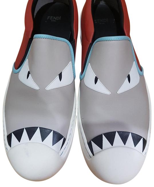 Fendi Gray Blue Monster Sneakers 