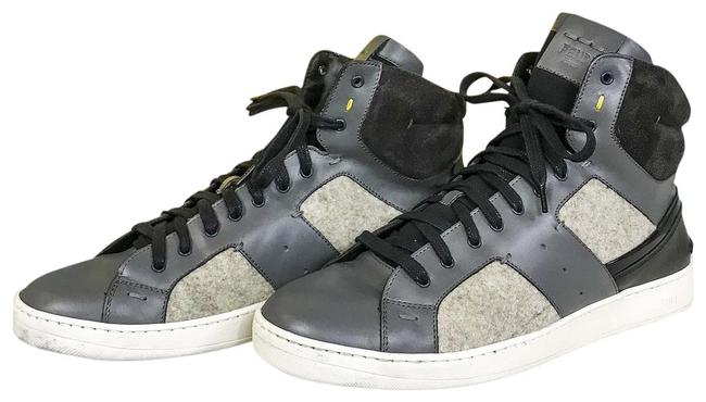 Fendi Gray Patchwork High Top Sneakers 