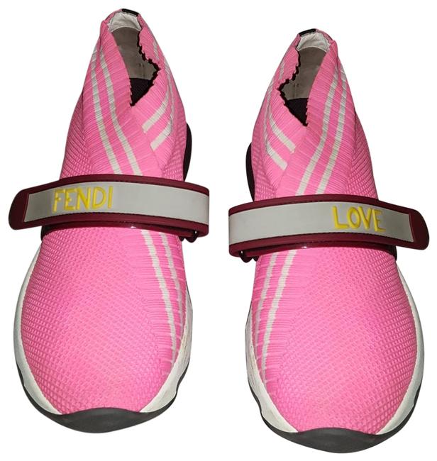 Fendi Hot Pink Rosa Fluor Bianco Runners Sneakers 