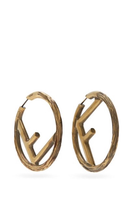 Fendi F Logo Hoop Earrings