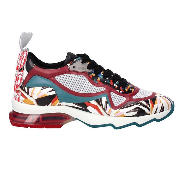 Fendi Maroon Turquoise White Black Ffast Sneakers 