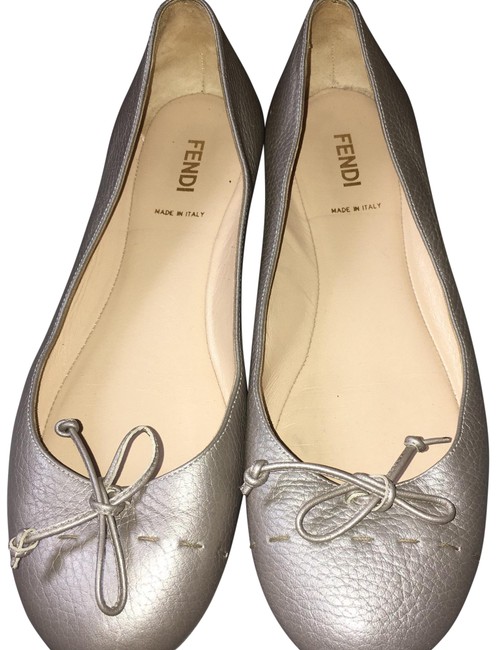Fendi Metallic Beige 8f3675 Flats 