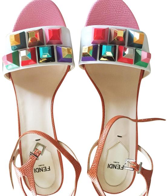 Fendi Multi Colored Rockstud Wedges 