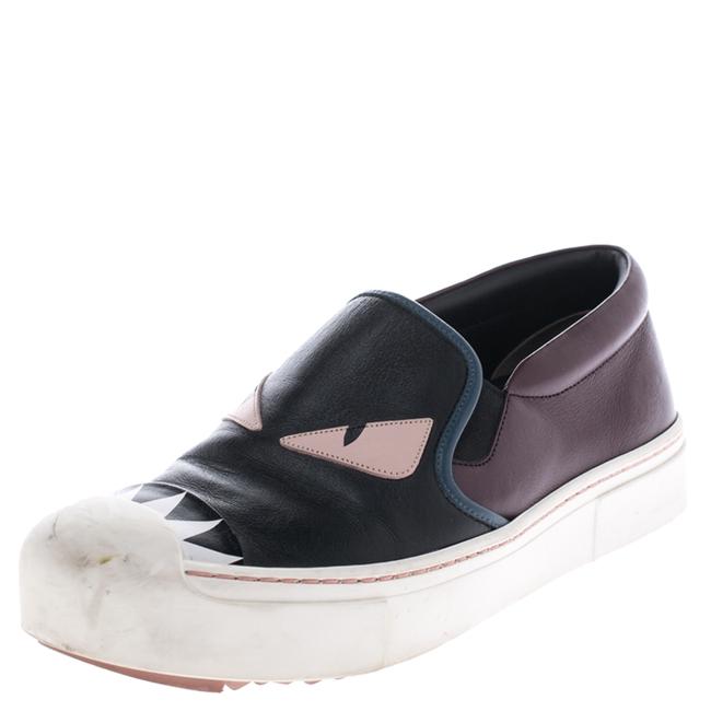 Fendi Multicolor Leather Monster Slip On 35 Sneakers 