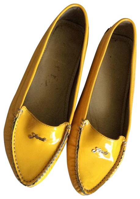Fendi Mustard Yellow Loafers Flats 