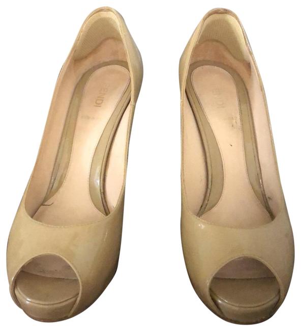 Fendi Nude Open Toe Pump Platforms Narrow Aa, N