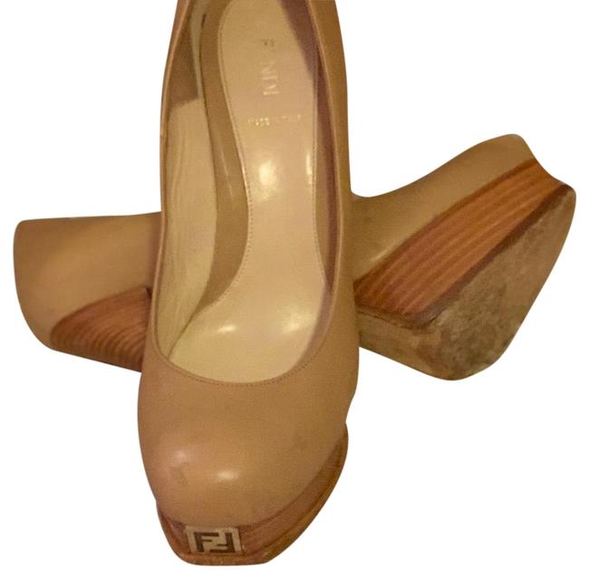 Fendi Nude Platform Pumps 