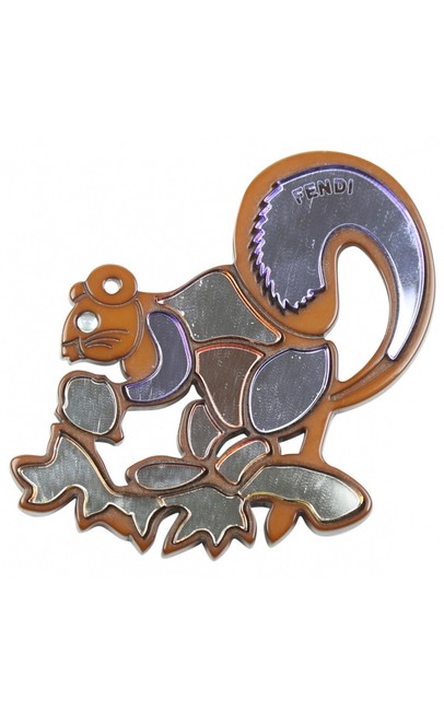 Fendi Pin back Mirror Broach Squirrel