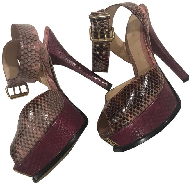 Fendi Pink and Burgundy Classics Pumps 
