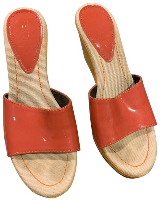 Fendi Pink and Yellow Wedges 