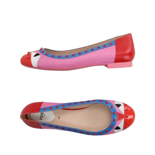 Fendi Pink Black White Multi New Flats 
