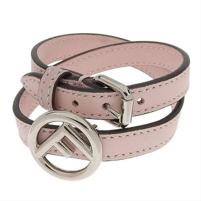 Fendi Pink Genuine Leather F Is Bracelet