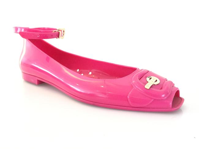 Fendi Pink Jelly Peeptoe Flats 