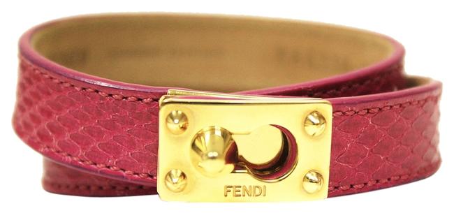 Fendi Pink Python Leather Double Stranded 8ag230 Bracelet