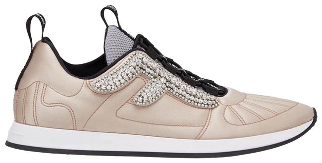 Fendi Pink Satin Freedom Stretch Crystals Sneakers 
