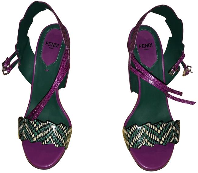 Fendi Purple Green Sandals 