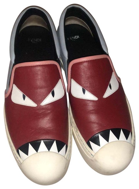 Fendi Red and Blue Monster Sneakers 