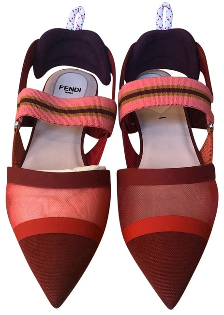 Fendi Red Colbri Slingback In Flats 