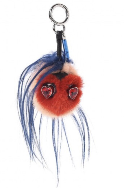 Fendi Red Goat Mink Fur Heart Bag Charm