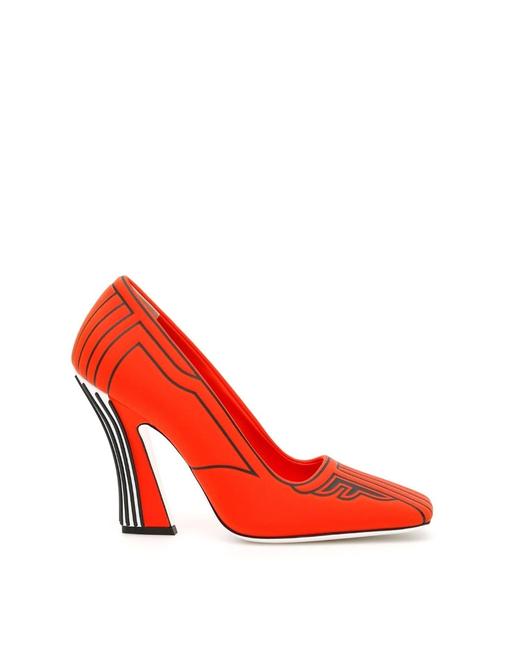 Fendi Red Orange Cr New Ffreedom 8 Pumps 