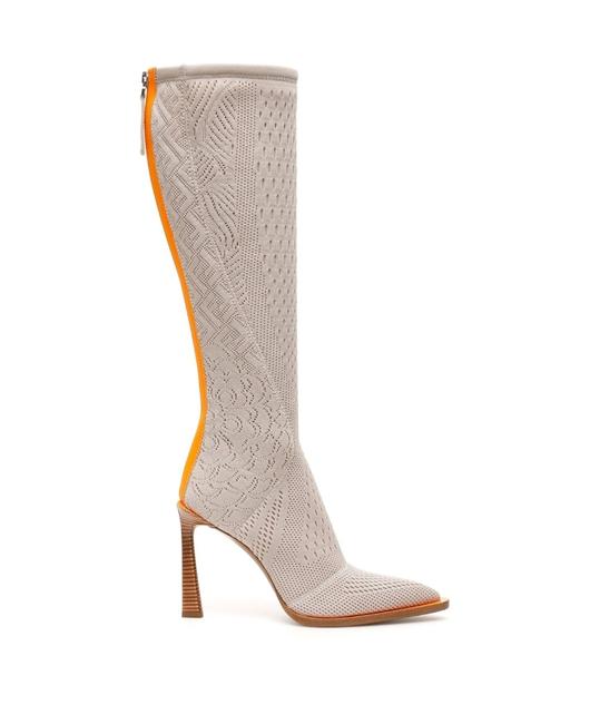 Fendi Beige Orange Cr New Fframe 6 Boots Booties 