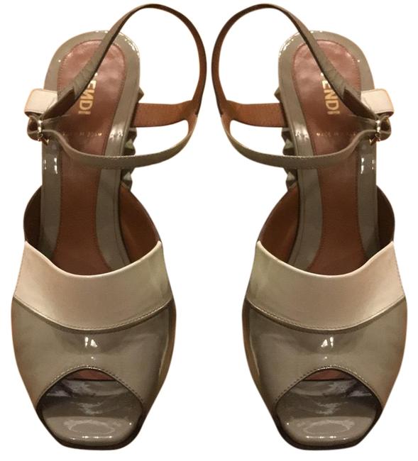 Fendi Silver Rubber Spike Sandals 