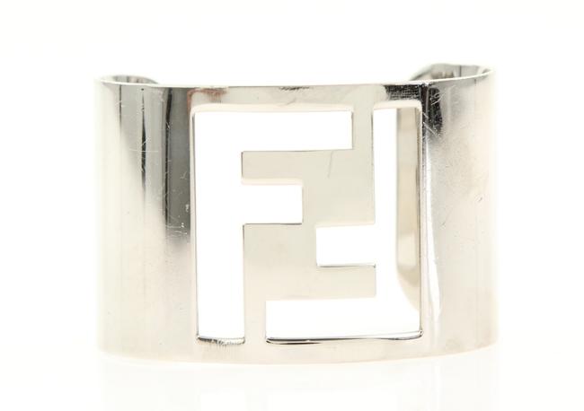 Fendi Silver Zucca Cutout Cuff Bracelet