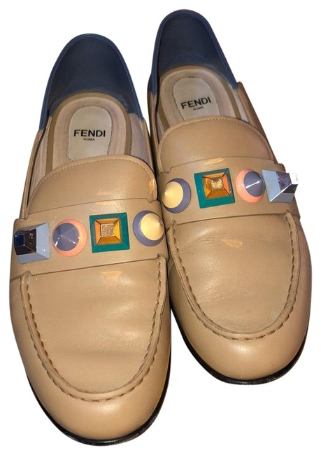 Fendi Tan Monster Two Way Loafers Flats 