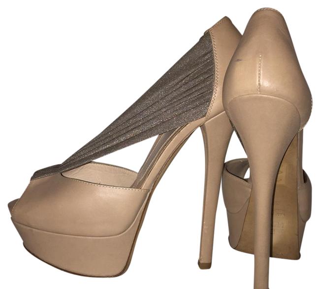 Fendi Tan Peep Toe Platforms 