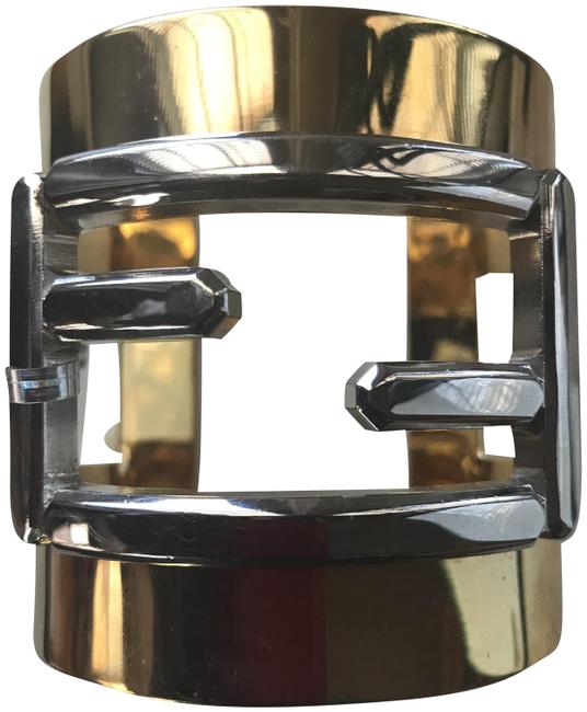 Fendi Two tone Baguette Cuff Bracelet