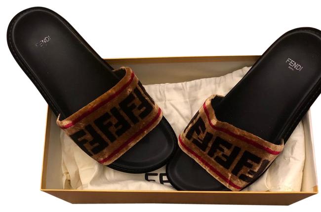 Fendi Velvet Slide Sandals 